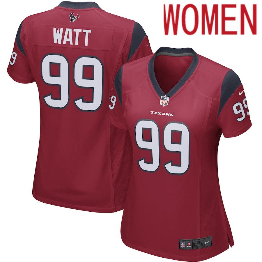Women Houston Texans #99 J.J. Watt Red Nike Player Game NFL Jersey